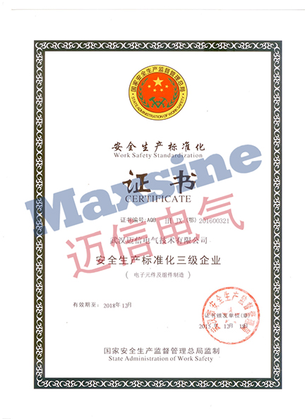 武漢邁信電氣技術(shù)有限公司獲得2017年度東湖高新區（武漢自貿片區）安全生產(chǎn)工作優(yōu)秀單位表彰